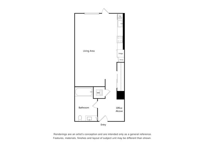 Studio A2 616 floor plan